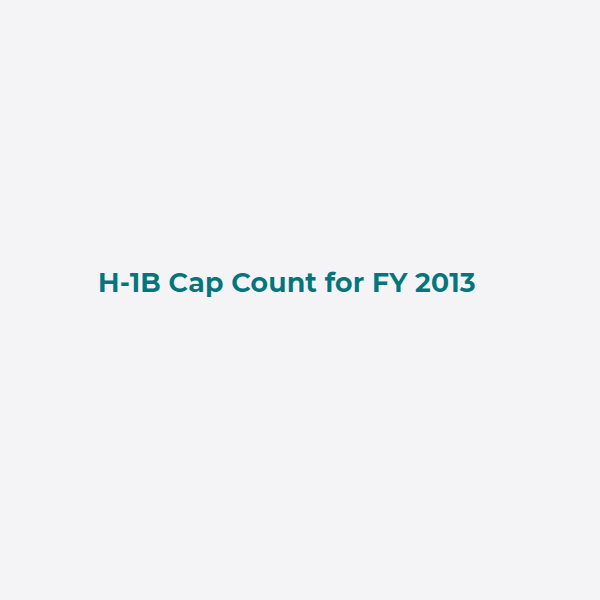 H-1B Cap Count for FY2013