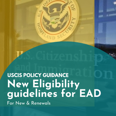 Eligibility guidelines for EAD